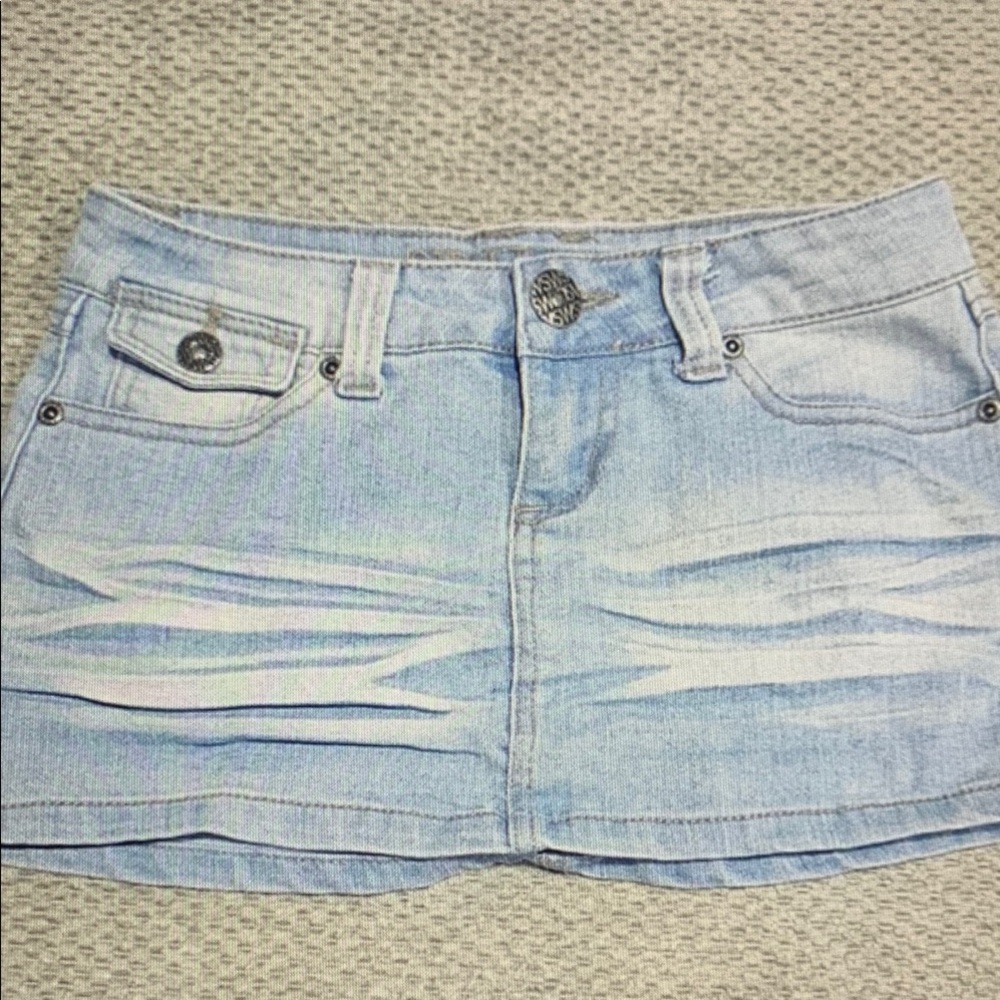 Light Blue Denim Mini Skirt